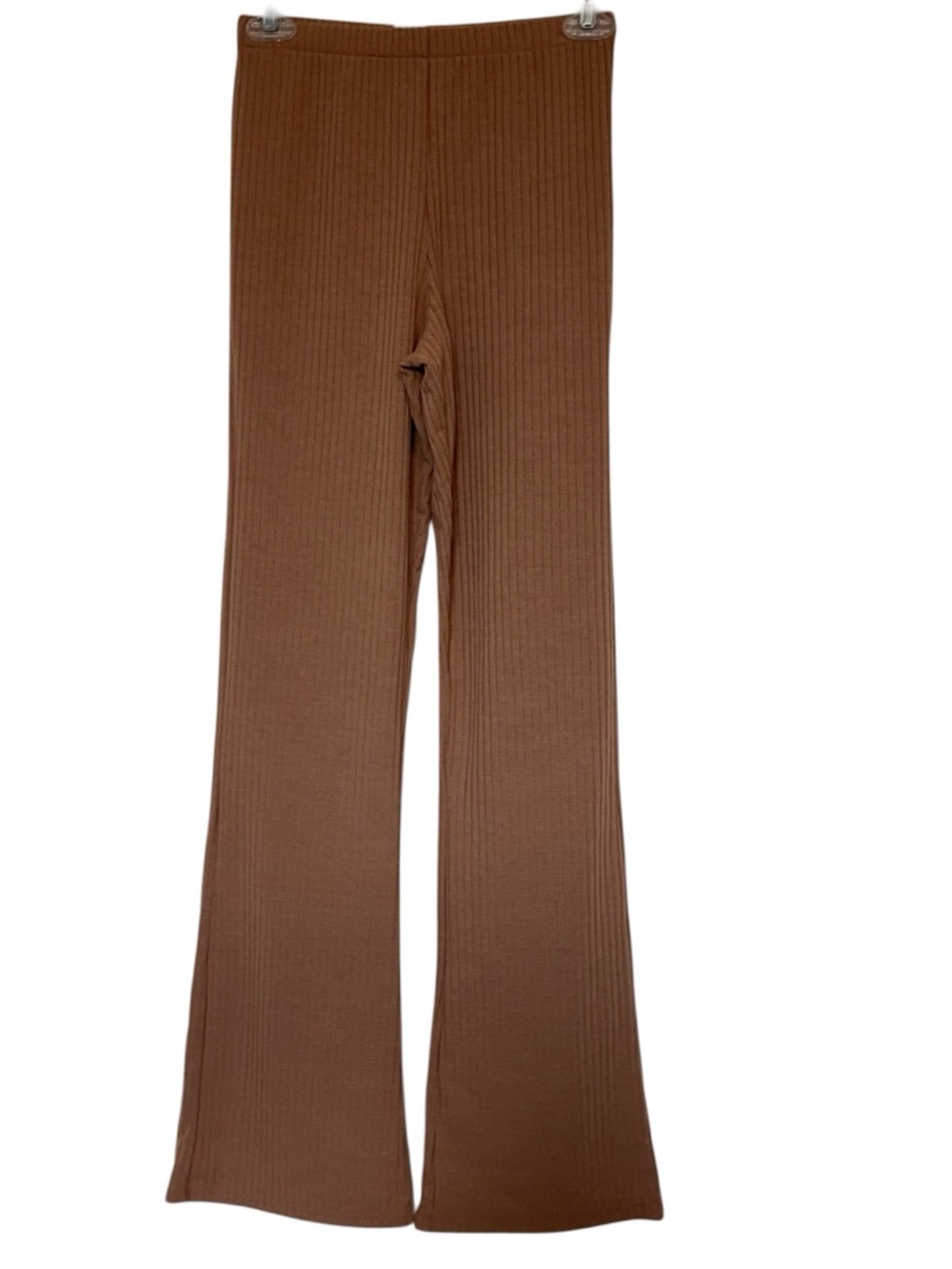 NWT I Love Joah Brown Ribbed Pull On Casual Pants Size Small Lounge Yoga Gym